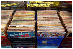 Vinyl records for sale, Mercado de San Telmo, San Telmo district.