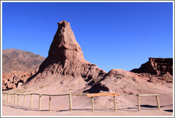 El Obelisco, a natural rock formation resembling an obelisk. Quebrada de las Conchas.