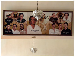 Pictures of famous people who have visited the Hotel Nacional de Cuba, including Kevin Costner.