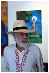 Cuban artist Juan Moreira in the studio he shares with Alicia Leal.