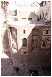 Gatehouse of Babylon Fortress, over which the Hanging Church (El Muallaqa) was built.