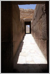 Causeway between the Funerary Temple of Khafre and the Great Sphinx.  The floor is made of alabaster.