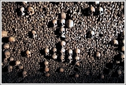 Skulls in the shape of a cross, Paris catacombs.