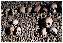 Skulls and bones, Paris catacombs.