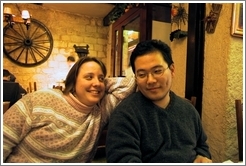 Tracy and Jin at Montparnasse pizza parlor.