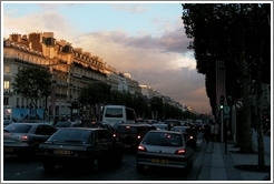 Champs Elysees at dusk.
