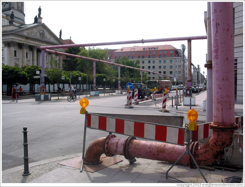 Water pipes for heating in West Berlin.