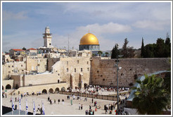 Western (Wailing) Wall and Dome of the Rock, Old City of Jerusalem.