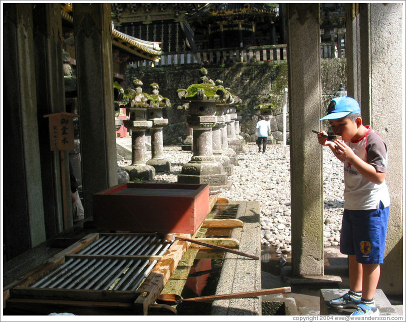 Purification.  Tosho-gu Shrine.