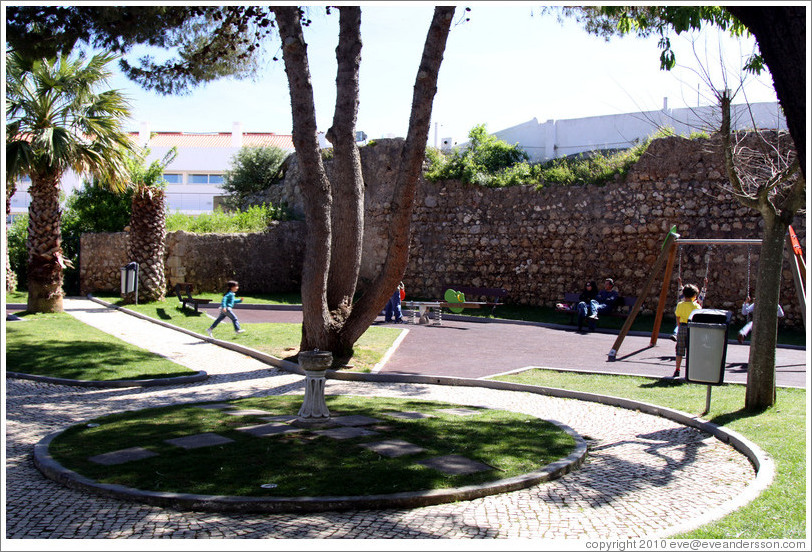 Playground, built within the ruins of the walls of the old castle.