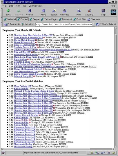 Infirmation Search Results with Partial Matches