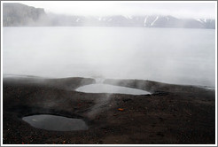 Steaming pools of water.