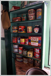 Old containers of food, kitchen, Port Lockroy.