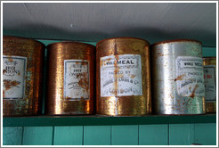 Old containers of food, kitchen, Port Lockroy.