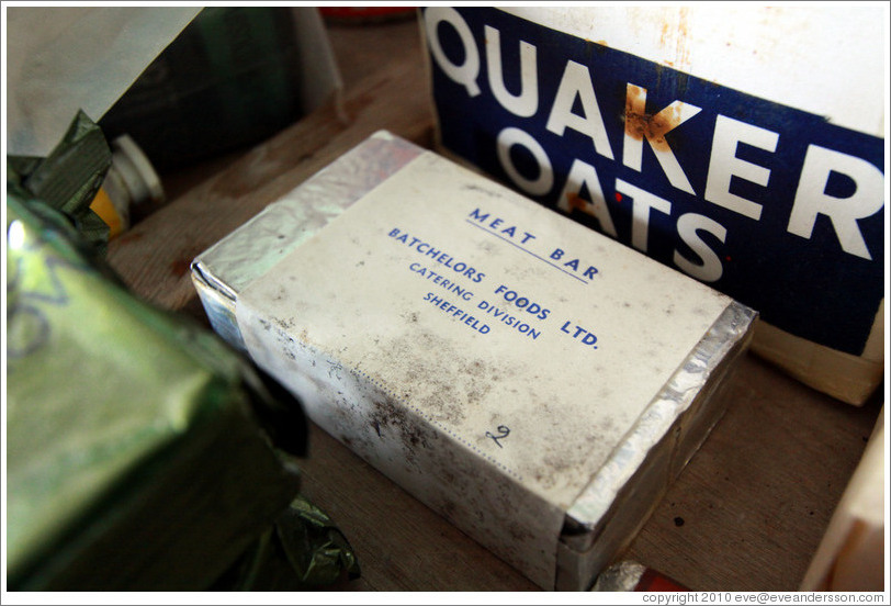 "Meat Bar", sledging rations for humans.