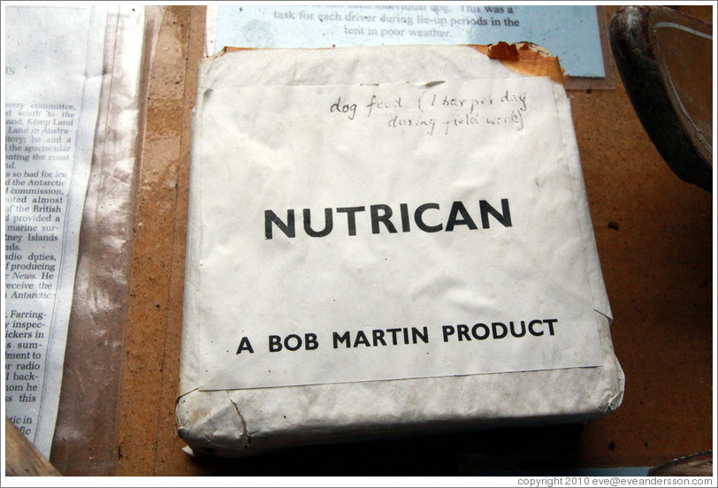 "Nutrican", sledging rations for dogs.