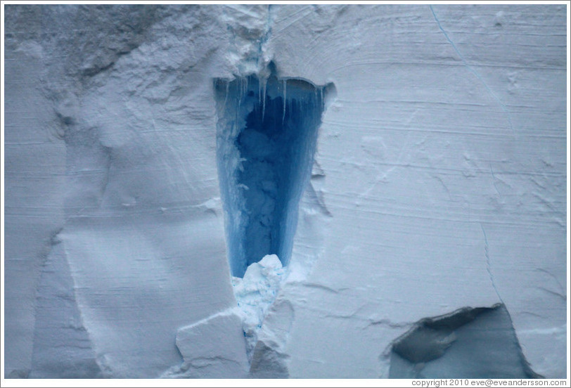 Iceberg with blue indentation.