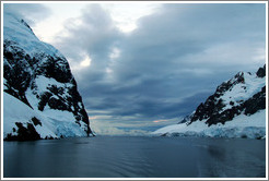 Lemaire Channel, a strait  between Booth Island and the Antarctic mainland.