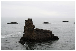 Rocks emerging from the ocean near Livingston Island.