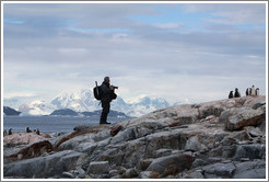 Ron photographing Gentoo penguins.
