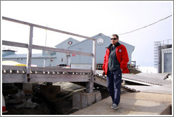 Electrician and tour guide, Sasha, outside Vernadsky Station. 