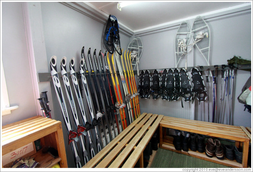 Skis and snow shoes, Vernadsky Station.