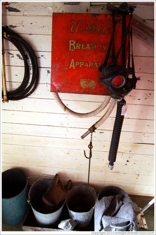 Breathing apparatus, Wordie House, a British scientific research station dating from 1947.