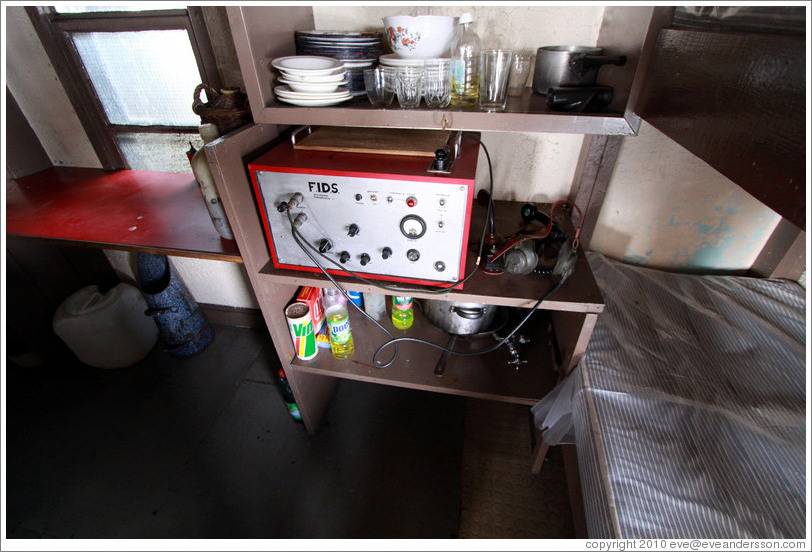 Kitchen, Wordie House, a British scientific research station dating from 1947.