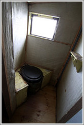 Toilet, Wordie House, a British scientific research station dating from 1947.