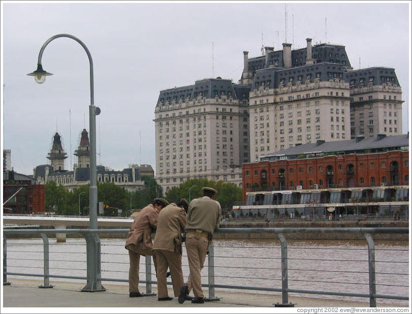 Three policemen at Puerdo Madero.