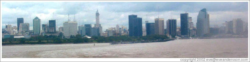 View of Buenos Aires from the River Plata.