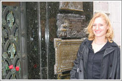 Eve at the mausoleum of her namesake (Eva Peron).  La Recoleta Cemetery.