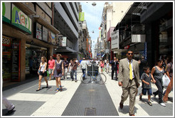 Calle Florida, a pedestrian street, with white and black tiles along its length, Centro district.