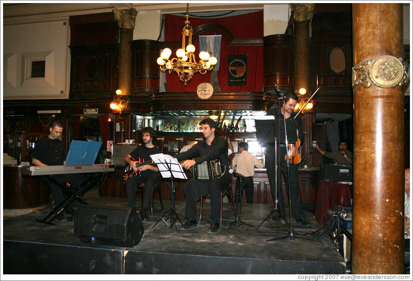 Musicians at a milonga at the Confiter&iacute;a Ideal.