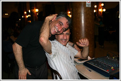 Sound engineers at a milonga at the Confiter&iacute;a Ideal.
