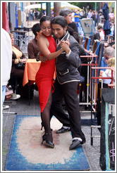 Tango performers making full use of their small dance floor. Dr. del Valle Iberlucea, La Boca.