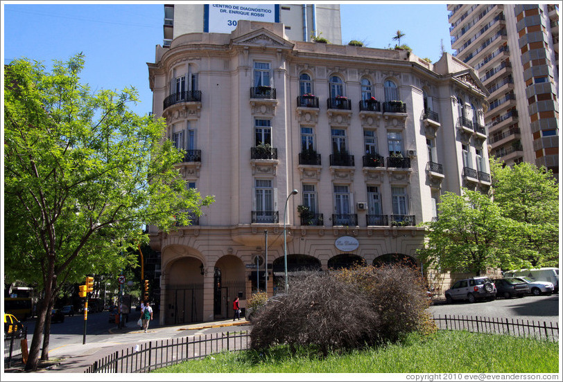 Building at the corner of Avenida General Las Heras and Avenida General Gelly y Obes. Recoleta.