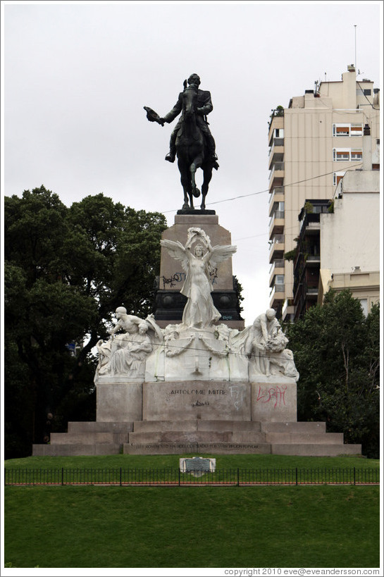 Statue of Bartolom?itre, Avenida del Libertador, Recoleta district.