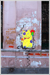 Cat graffiti, Calle Bol?r near Calle Humberto Primero, San Telmo district.