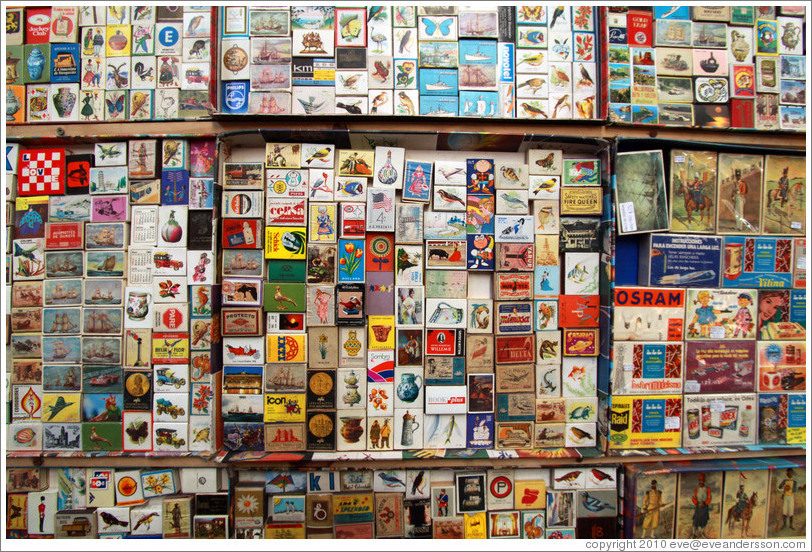 Old boxes of matches. Mercado San Telmo.