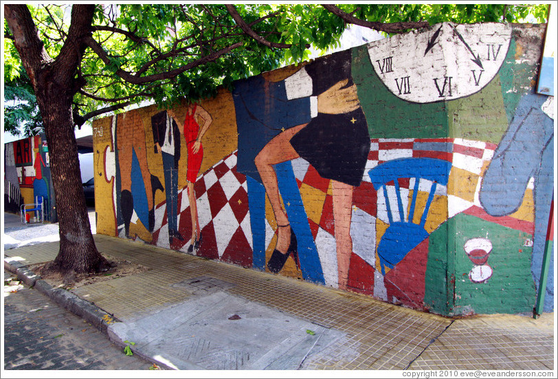 Tango mural, Pasaje San Lorenzo and Calle Balcarce, San Telmo district.