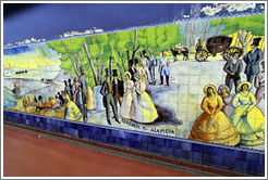 Buenos Aires en 1830, a mural by Rodolfo de Franco.  Catedral station, Subte (Buenos Aires subway).