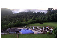 Sheraton Hotel pool, with Iguazu Falls behind.