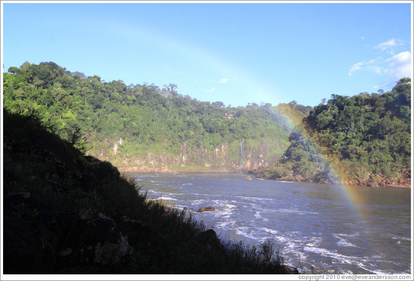 Rainbow over the Iguazu Rier, seen from the Circuito Inferior.