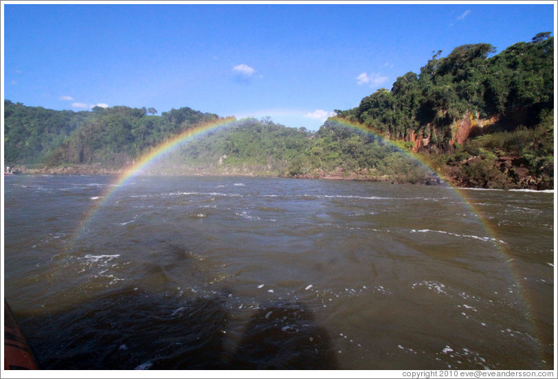 Rainbow over the Iguazu River.