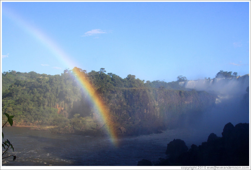 Rainbow over Iguazu Falls, viewed from Circuito Inferior.
