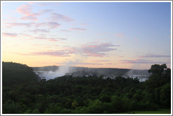 Iguazu Falls at dawn, viewed from the Sheraton Hotel.