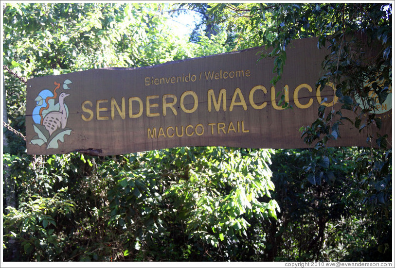 Entrance to Sendero Macuco.