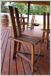 Chairs made from barrels, Kaiken Winery, Luj?de Cujo.