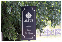 Sign, Bodega Altus, Valle de Uco.